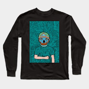 Unveil NFT Character - MaleMask Doodle with Mexican Eyes on TeePublic Long Sleeve T-Shirt